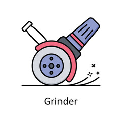 Grinder vector filled outline icon design illustration. Manufacturing units symbol on White background EPS 10 File