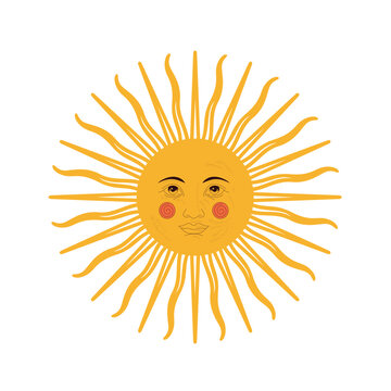 sun of may. Inca sun God. National Emblem of Argentina