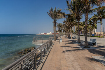 View of corniche promenade in Jeddah, Saudi Arabia