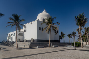 Island Mosque on the corniche promenade in Jeddah, Saudi Arabia