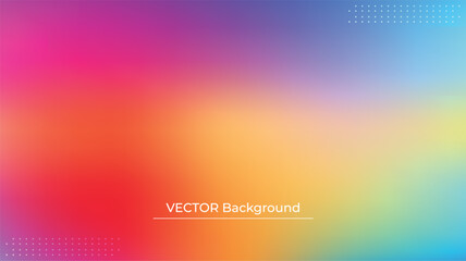 Smooth and blurry colorful gradient mesh background. Modern bright rainbow colors. Easy editable soft colored vector banner template. Premium quality