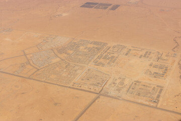 Aerial view of Riyadh suburbs, Saudi Arabia