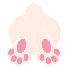 Cute bunny tail cartoon character Easter season Vector