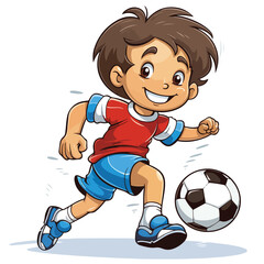 Illustration of a child playing football - EPS VECT