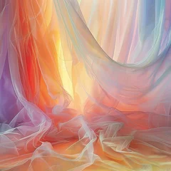 Gordijnen Soft Pastel Rainbow Backdrop © Alia