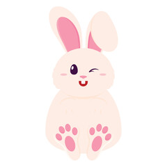 Cute bunny cartoon character Easter season Vector