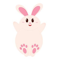 Cute bunny cartoon character Easter season Vector
