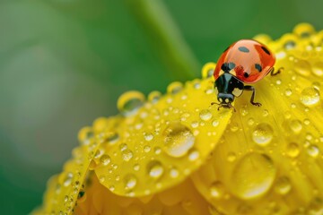 ladybird on a yellow flower