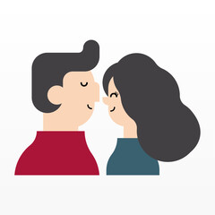 Kissing couple character background