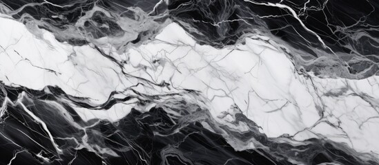 Black and white marble patterned texture background for luxurious interior design.