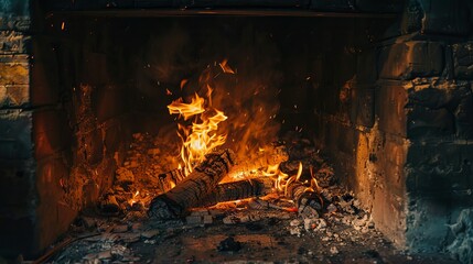 fireplace view of an old chalet