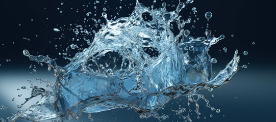 water splash waves, clear, fresh, aqua 95 - obrazy, fototapety, plakaty