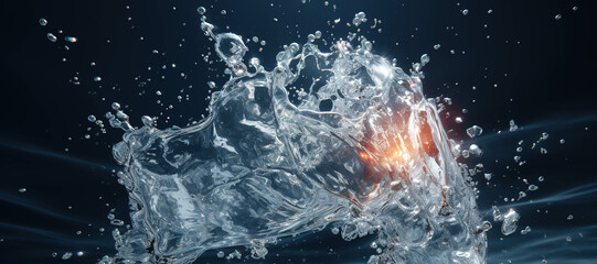 water splash waves, clear, fresh, aqua 86 - obrazy, fototapety, plakaty