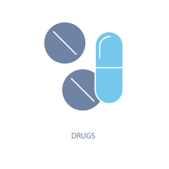 drugs concept line icon. Simple element illustration. Drugs concept outline symbol design.