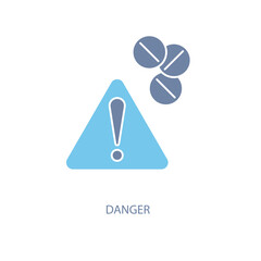 danger concept line icon. Simple element illustration. danger concept outline symbol design.