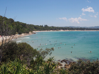 Surfers in Byron Bay, NSW, Australia