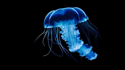 Vibrant jellyfish glide gracefully in the ocean water