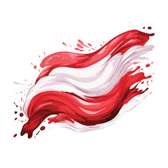 Illustration of the flag of Indonesia on a white ba