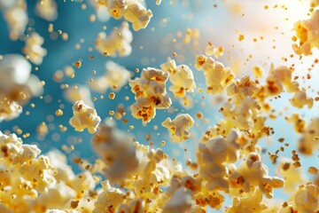 Popcorn Explosion, Flying Pop Corn, Cinema Concept, Copy Space