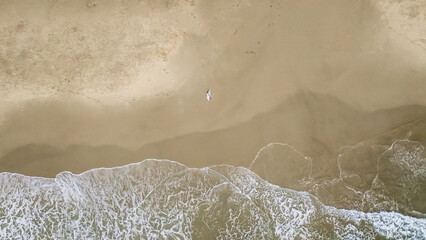 Fototapeta na wymiar Santinho Beach in Florianopolis. Aerial view from drone.