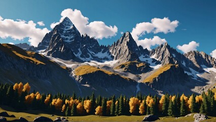 mountain landscape, mountain landscape at sunset, panorama mountain landscape, 8k for tv wallpaper