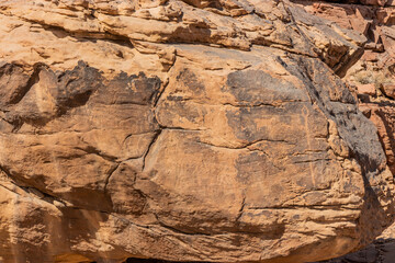 Rock art (petroglyphs) in Jubbah, Saudi Arabia