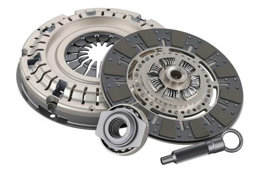 Parts of Car Clutch, 3D rendering isolated on transparent background