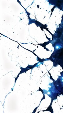Blue ink spreading in water on white background. Abstract art concept for creative design, wallpaper, or background with copy space.