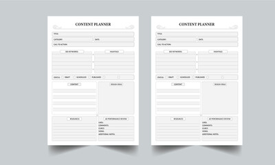 CONTENT PLANNER TEMPLATE LAYOUT DESIGN