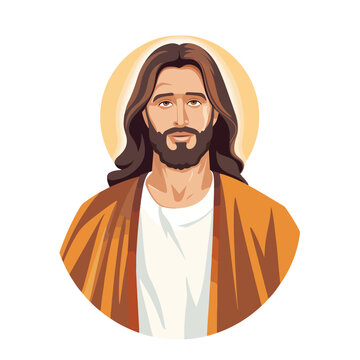 jesus christ man icon over white background. colorf