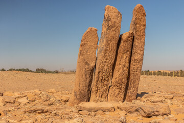 Rajajil (Rajajel) columns in Sakaka, Saudi Arabia