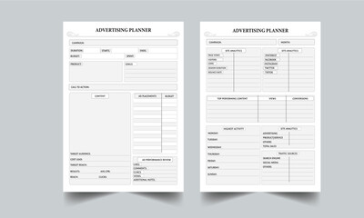 ADVERTISING PLANNER TEMPLATE LAYOUT