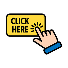 Click here icon with hand pointer clicking. - 759266316