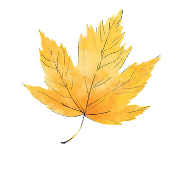 Generated image of falling yellow leaf png