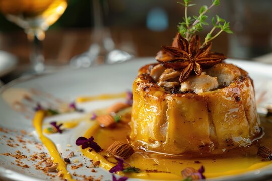 B'stilla or Bastilla, a Savory Moroccan Chicken Pie, Pastilla Pigeon Pie Topped with Almonds and Powdered Sugar