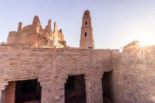 Ancient Umar (Omar) mosque and Marid Castle in Dumat al Jandal, Saudi Arabia