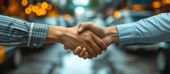 Handshake for successful of investment deal teamwork