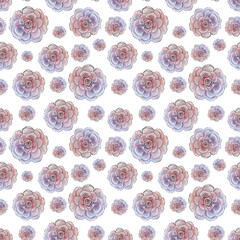 Seamless floral pattern with watercolor peonies flowers. Gentle design for fabric, wrap paper or wallpaper. hand drawn pink garden roses botanic background