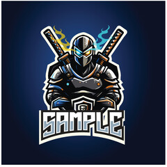 Team Esport template samuraimascot logo