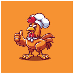 chicken food character mascot vector