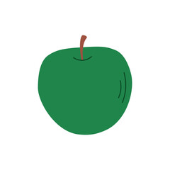 Flat style apple for teaching toddler and preschool children. Cards in simple style for children's development.