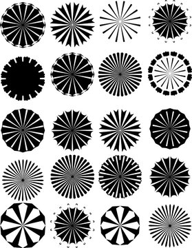Free Vector black circles round shape vector set.