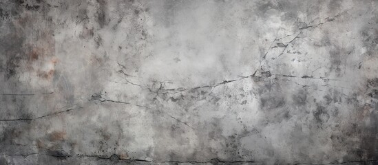A close up of a grey concrete wall texture resembling natural landscape with freezing cumulus patterns, against a backdrop of sky, wood, grass, and clouds - obrazy, fototapety, plakaty