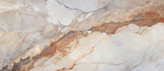 Naklejka premium A detailed closeup image revealing the intricate marble texture featuring a prominent brown swirl. Perfect inspiration for flooring, art, or landscape design