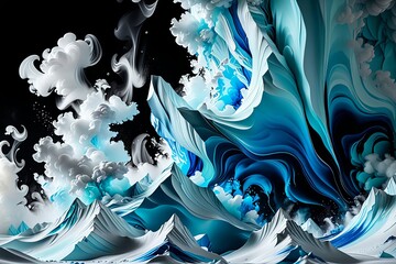 abstract minimalism, picturesque glacier on a strange planet