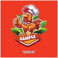 chicken food character mascot vector