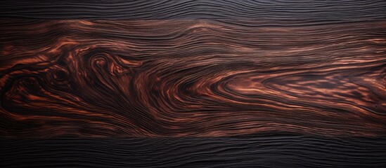 A close up of a brown hardwood plank with a wood stain pattern on a dark background, showcasing the natural beauty of the flooring material