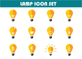 lamp set icon, simple, elegant for graphic design needs. vector eps 10
