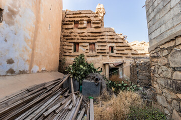 Ruins of traditional buildings in Abha, Saudi Arabia