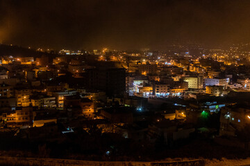 Fototapeta premium Night aerial view of Abha, Saudi Arabia